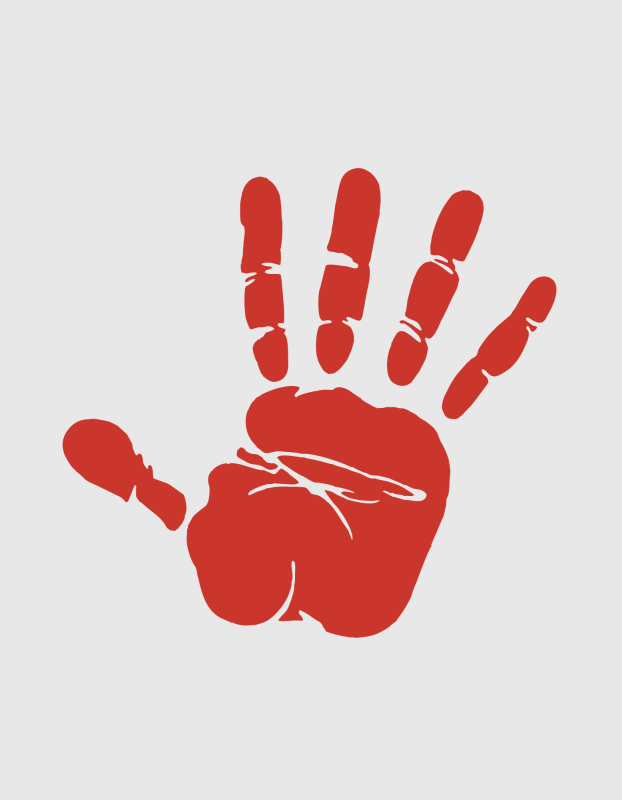 Red Green Orange Colorful Handprint Illustration T-shirt.png