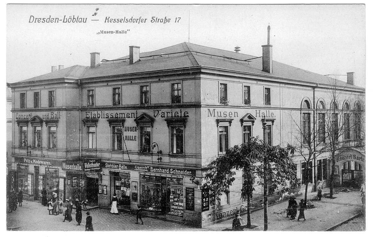 Kaufhaus Steinhart, Gebäude Kesselsdorfer Straße 17 um 1920
