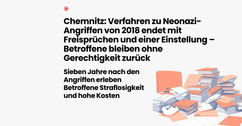 Gerechtigkeit Nicht in Chemnitz. Nach 14 Prozesstagen ist klar Für die Betroffenen rechter Gewalt wird es in diesem Verfahren keine Gerechtigkeit geben. (1920 x 1000 px).png